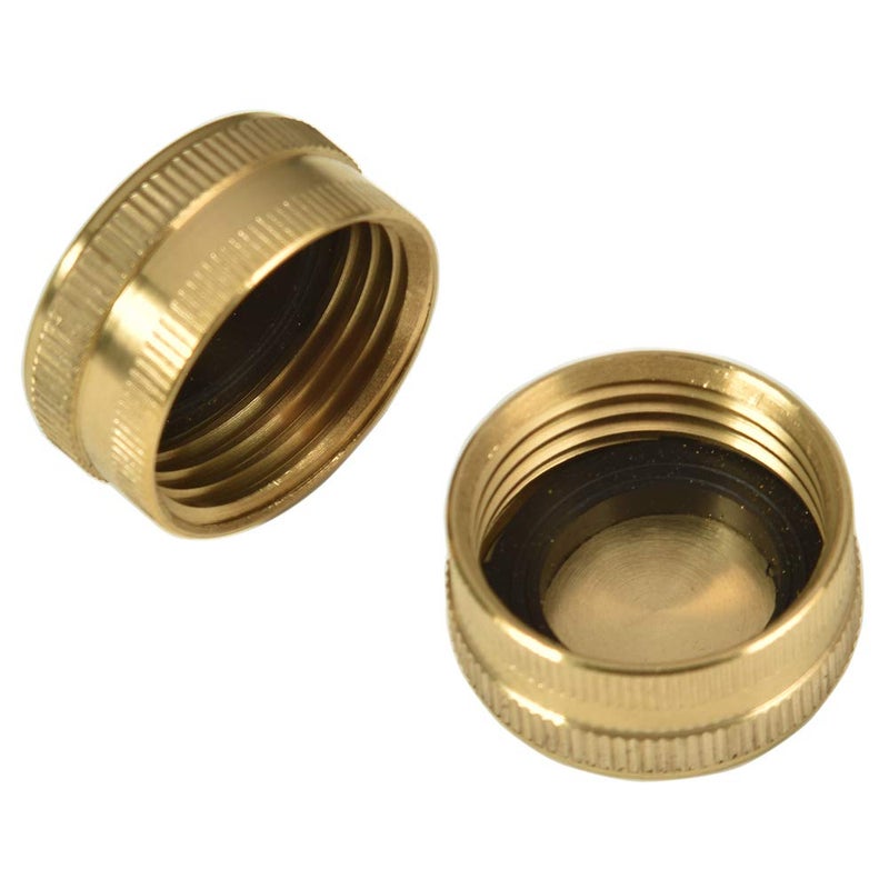 Sanpaint 2 Pack 3/4" Brass Garden Hose End Caps with Washers - Image 3
